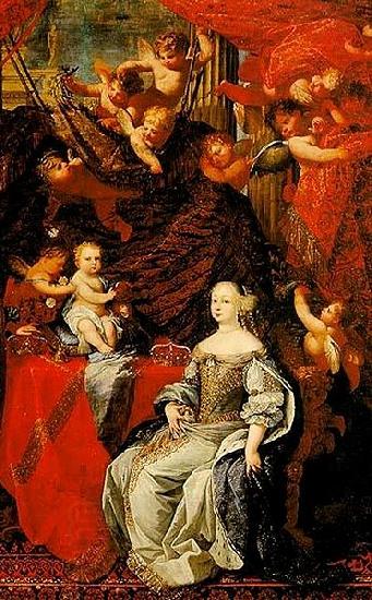 unknow artist Detail of an allegorical painting of the Duchess of Savoy with her son the future Vittorio Amedeo II China oil painting art